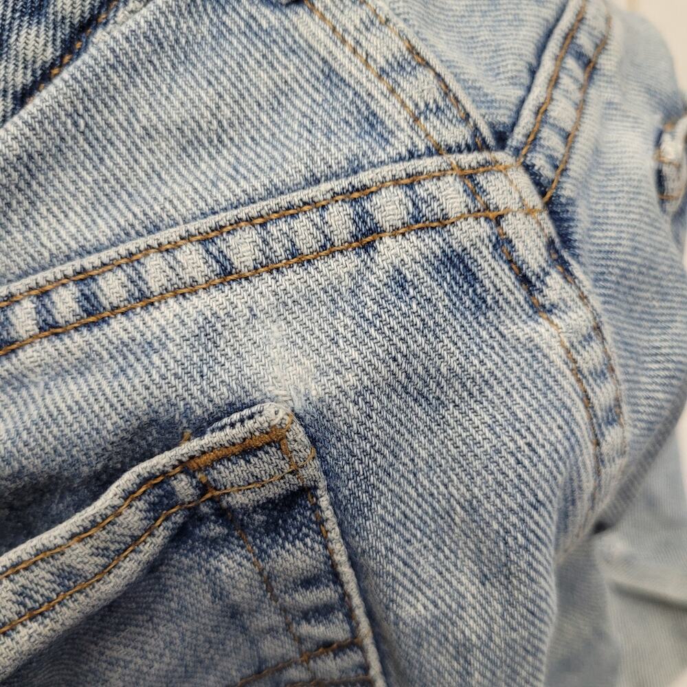 Guess Light Wash Denim Cutoff Shorts with Back Logo - Picture 8 of 9